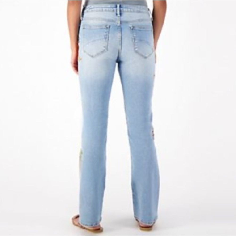 Anthropologie Womens Driftwood Kelly Light Blue Bootcut Jeans Size:32 - Picture 5 of 11